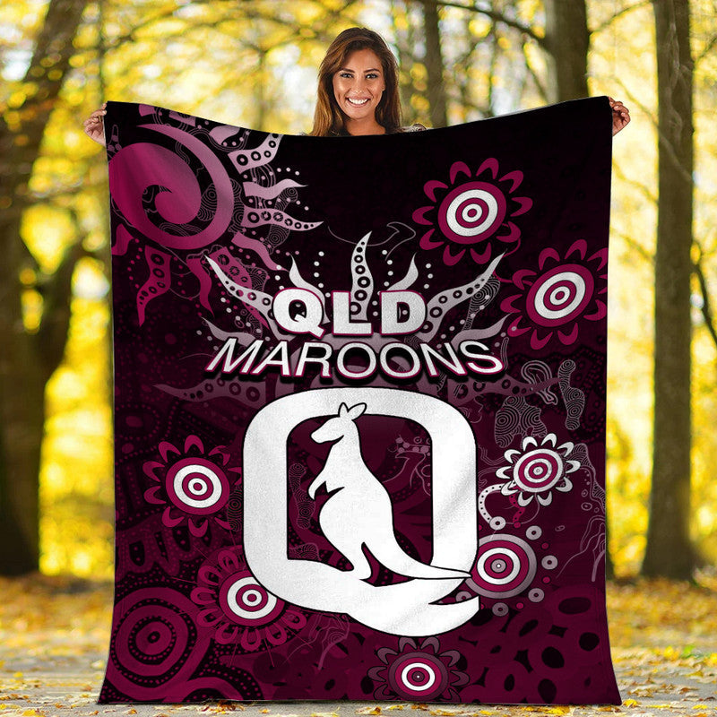 QLD Maroons Premium Blanket Aboriginal  LT6