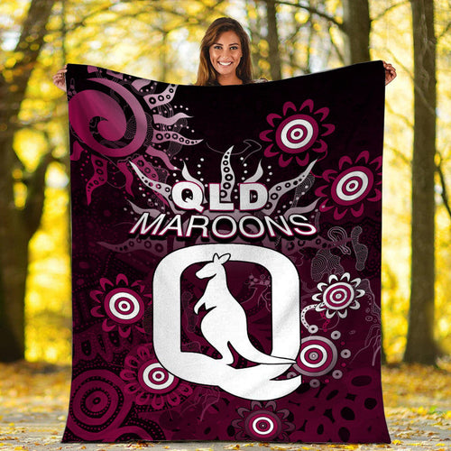 QLD Maroons Premium Blanket Aboriginal  LT6
