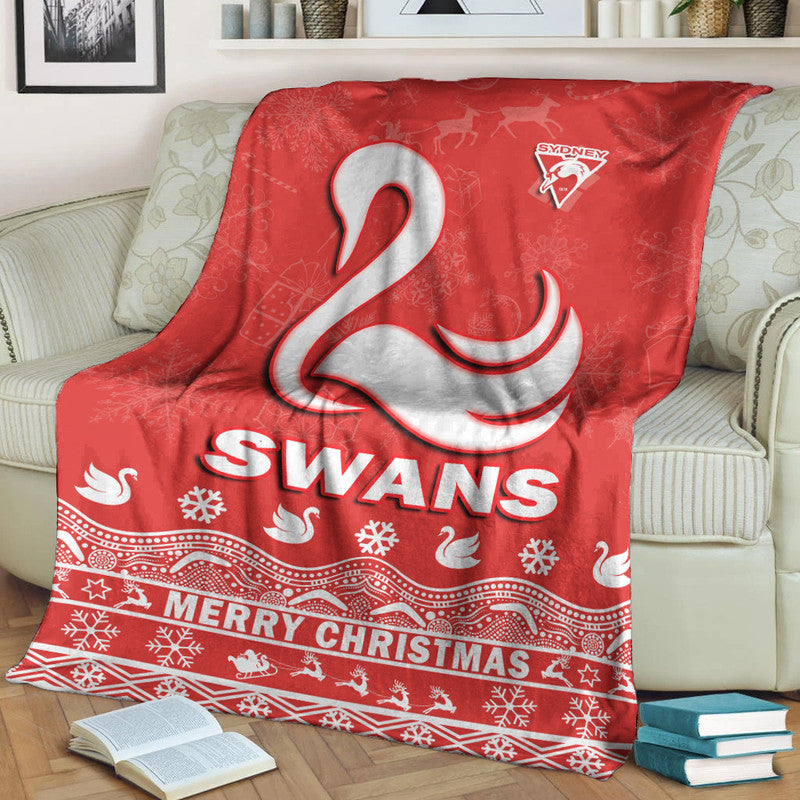 sydney-swans-unique-winter-season-premium-blanket-swans-merry-christmas-no1