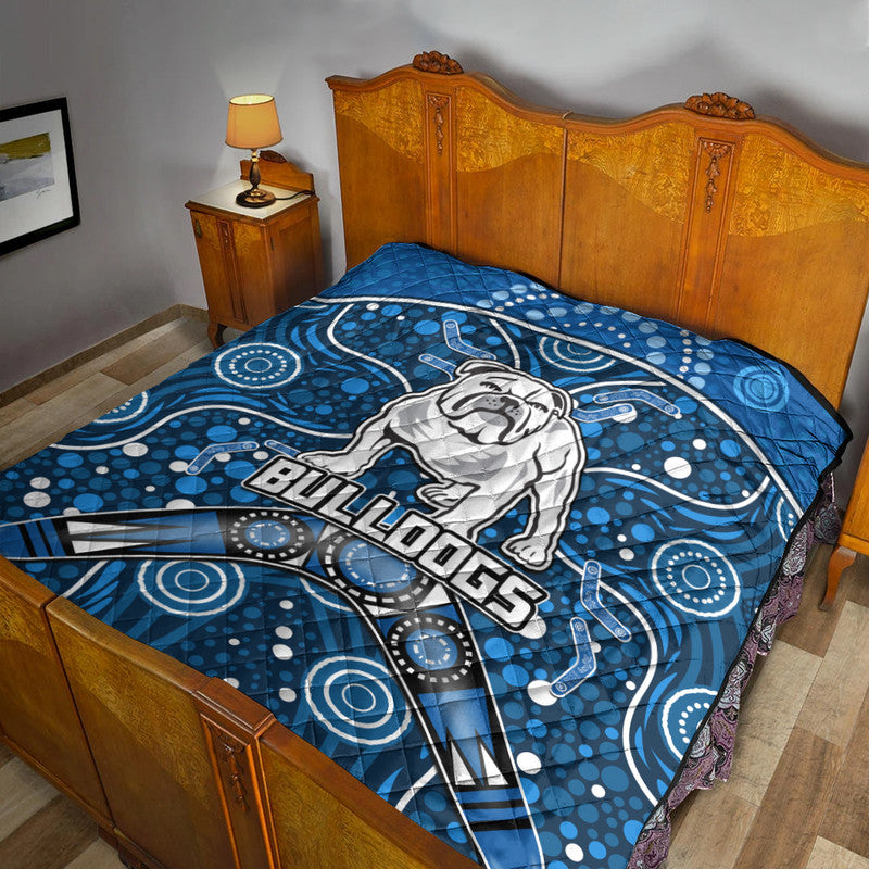 bulldogs-rugby-premium-quilt-boomerang-indigenous-dots
