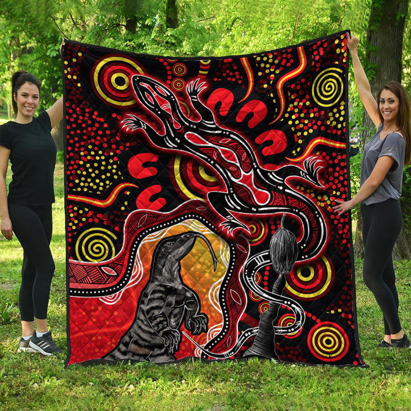 aboriginal-lizard-premium-quilt-red-color
