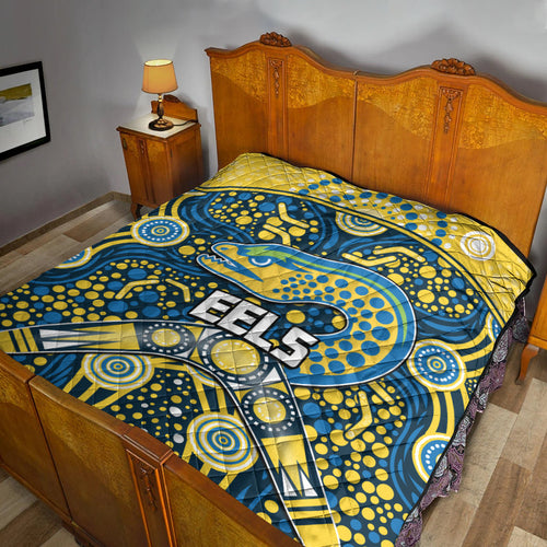 parramatta-eels-rugby-premium-quilt-boomerang-indigenous-dots
