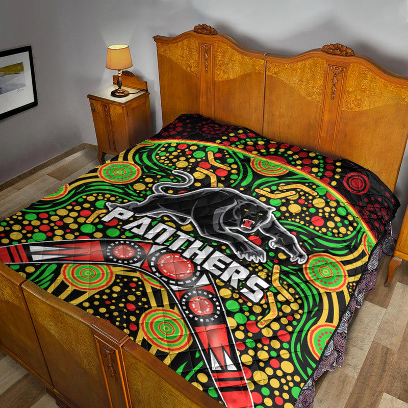panthers-rugby-premium-quilt-boomerang-indigenous-dots
