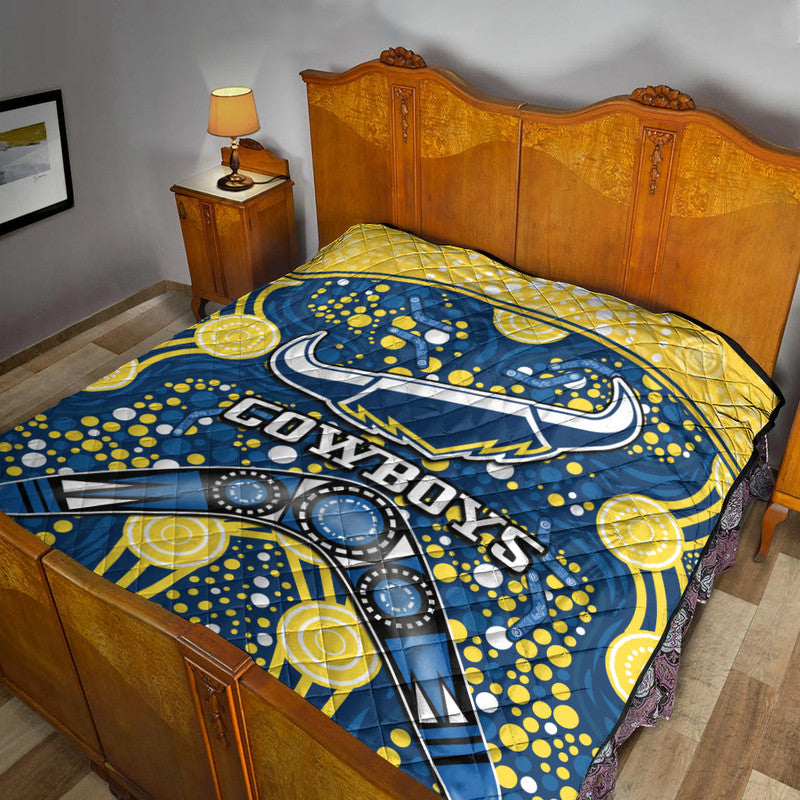 cowboys-rugby-premium-quilt-boomerang-indigenous-dots