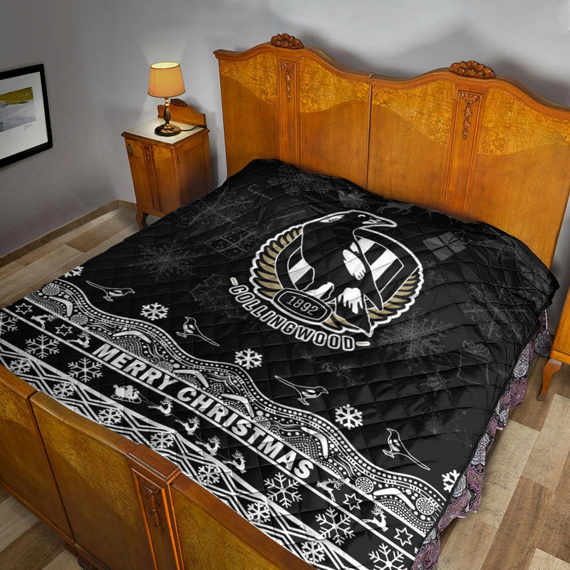 collingwood-pies-unique-winter-season-premium-quilt-magpies-merry-christmas-no2