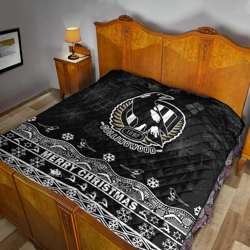 collingwood-pies-unique-winter-season-premium-quilt-magpies-merry-christmas-no2