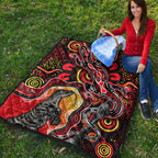 aboriginal-lizard-premium-quilt-red-color