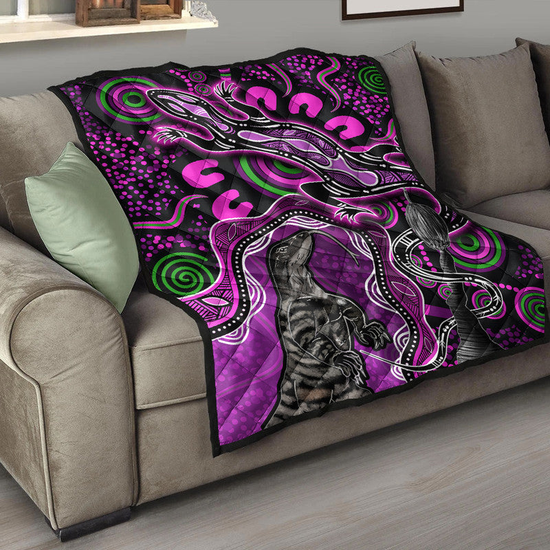 aboriginal-lizard-premium-quilt-pink-color