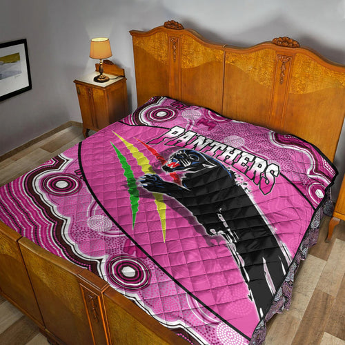 panthers-rugby-premium-quilt-aboriginal-basic-style-pink