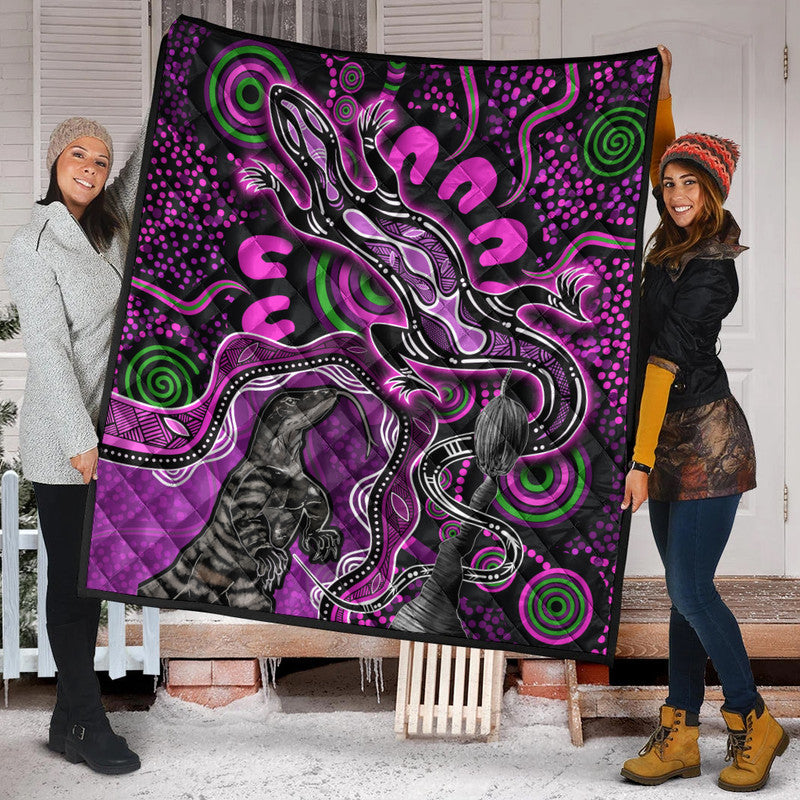 aboriginal-lizard-premium-quilt-pink-color