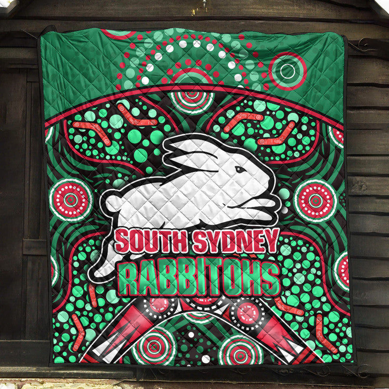 south-sydney-indigenous-rabbitohs-dot-art-style-premium-quilt