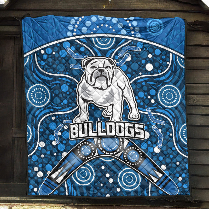 bulldogs-rugby-premium-quilt-boomerang-indigenous-dots
