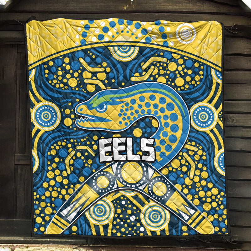 parramatta-eels-rugby-premium-quilt-boomerang-indigenous-dots