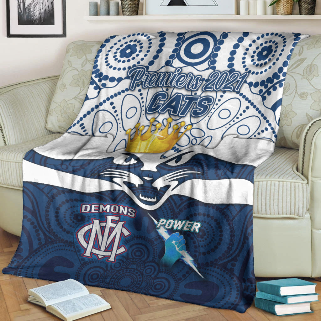 geelong-cats-indigenous-premium-blanket-football-2021-premiers-the-king