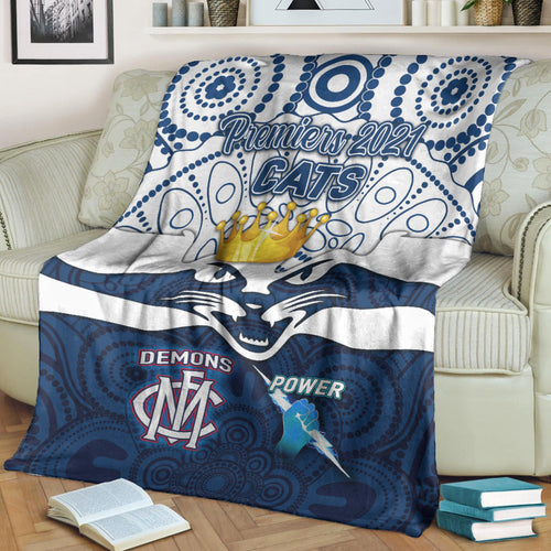 geelong-cats-indigenous-premium-blanket-football-2021-premiers-the-king
