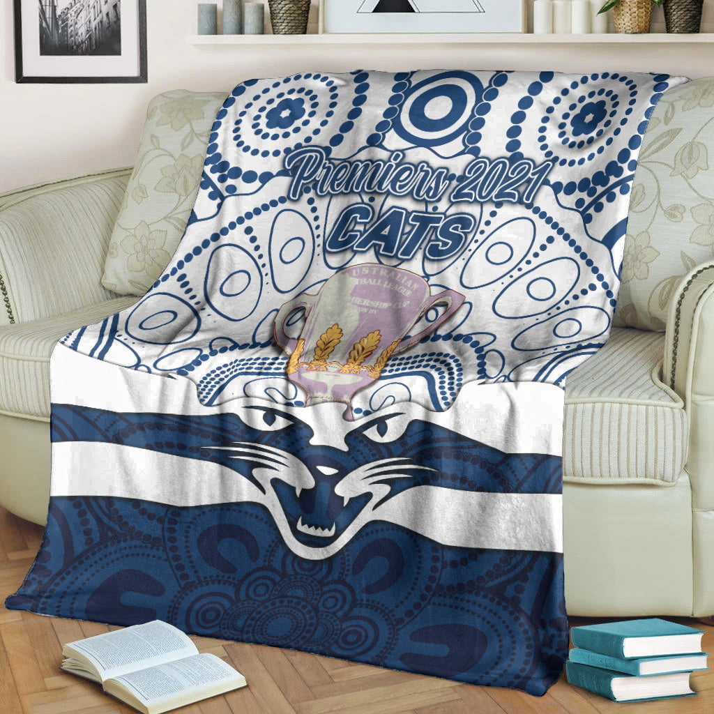 geelong-cats-indigenous-premium-blanket-football-2021-premiers-trophy
