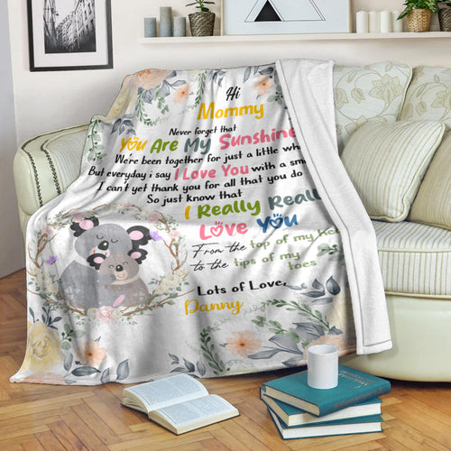 (Custom Personalised) You Are My Sunshine Premium Blanket Australia Koala Mom And Baby - Mother's Day Gift, Gift For Mom LT8