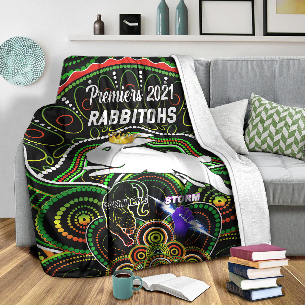 south-sydney-rabbitohs-premium-blanket-2021-indigenous-premiers-the-king-black