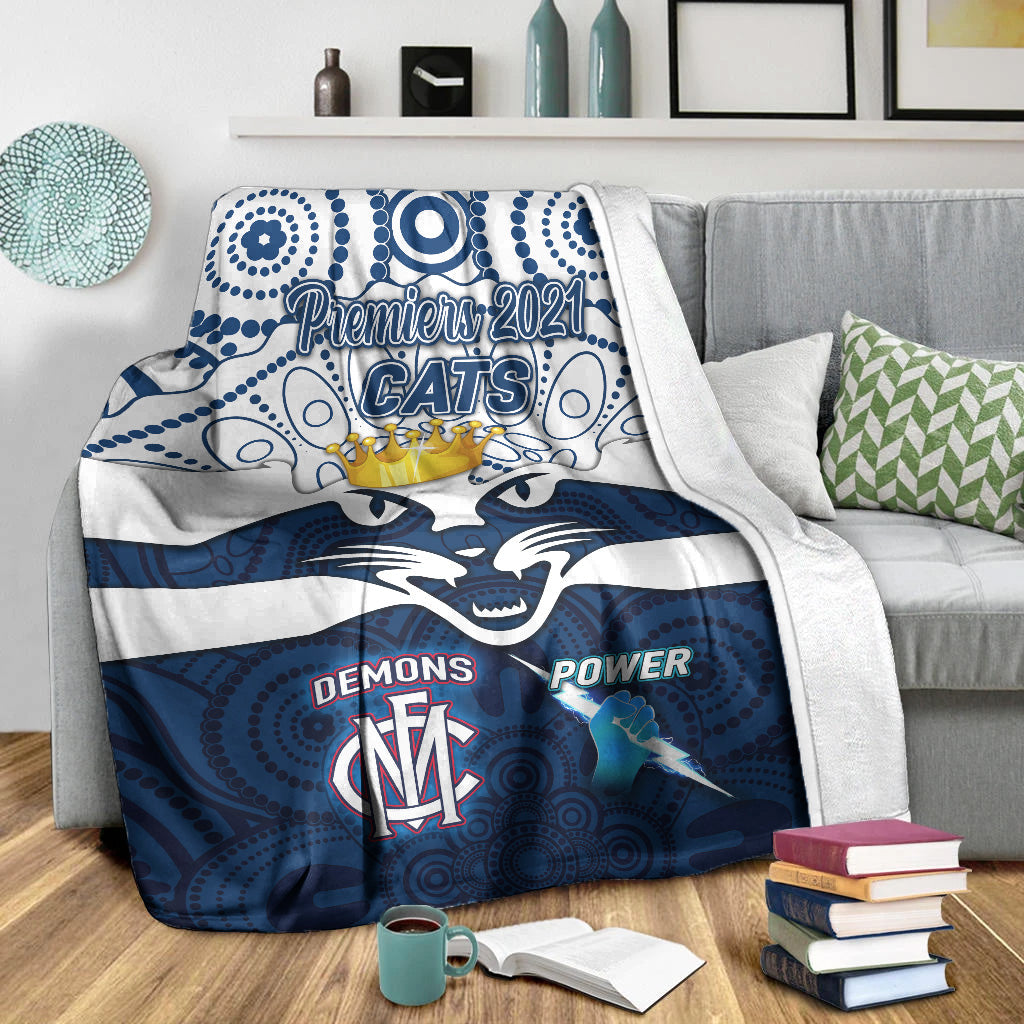 geelong-cats-indigenous-premium-blanket-football-2021-premiers-the-king