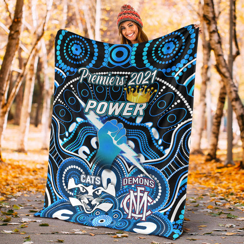 port-adelaide-power-indigenous-premium-blanket-football-2021-premiers-the-king