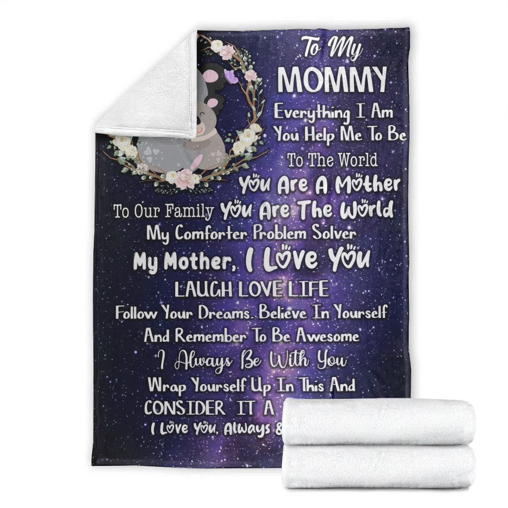 (Custom Personalised) You Are The World Premium Blanket Australia Koala Mom And Baby Galaxy Vibes - Mother's Day Gift, Gift For Mom LT8