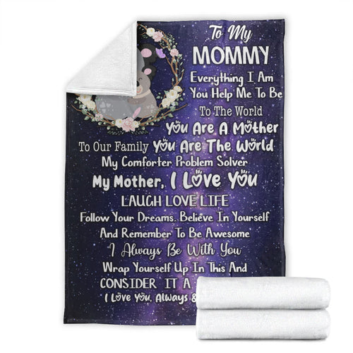(Custom Personalised) You Are The World Premium Blanket Australia Koala Mom And Baby Galaxy Vibes - Mother's Day Gift, Gift For Mom LT8