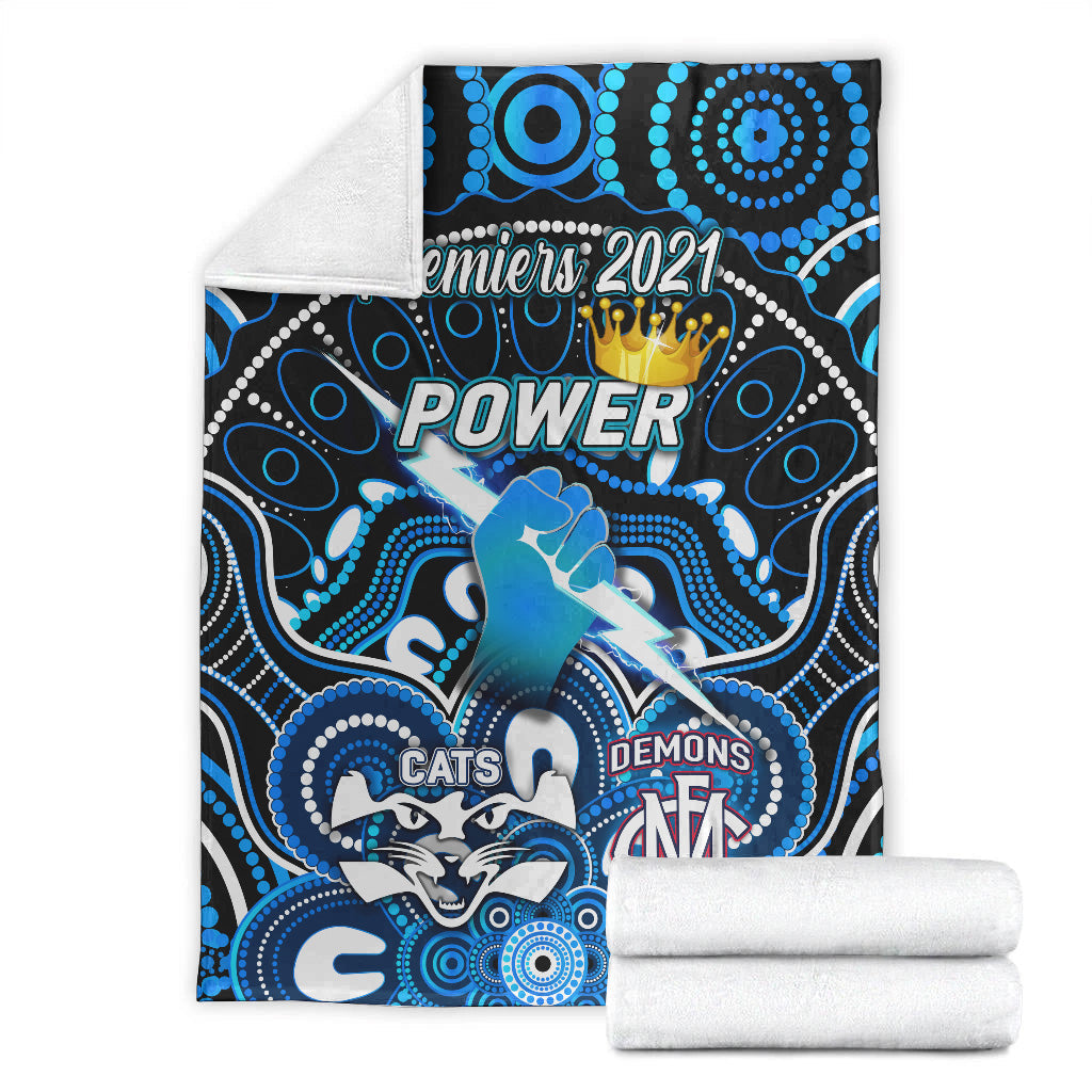 port-adelaide-power-indigenous-premium-blanket-football-2021-premiers-the-king