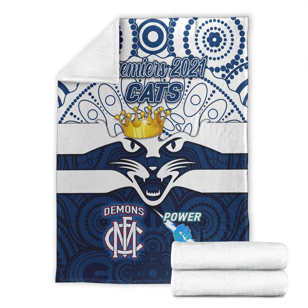 geelong-cats-indigenous-premium-blanket-football-2021-premiers-the-king