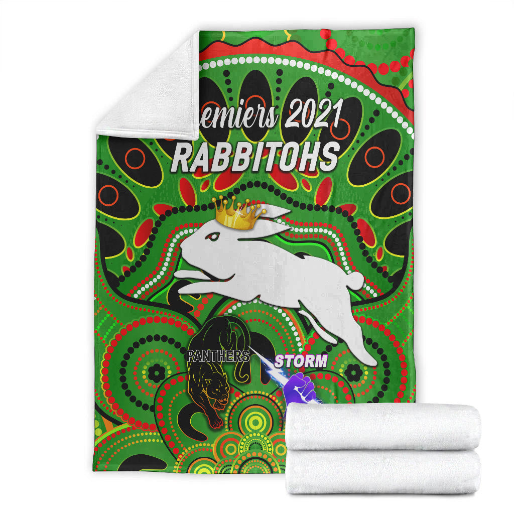 south-sydney-rabbitohs-premium-blanket-2021-indigenous-premiers-the-king-green