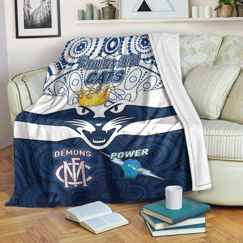 geelong-cats-indigenous-premium-blanket-football-2021-premiers-the-king