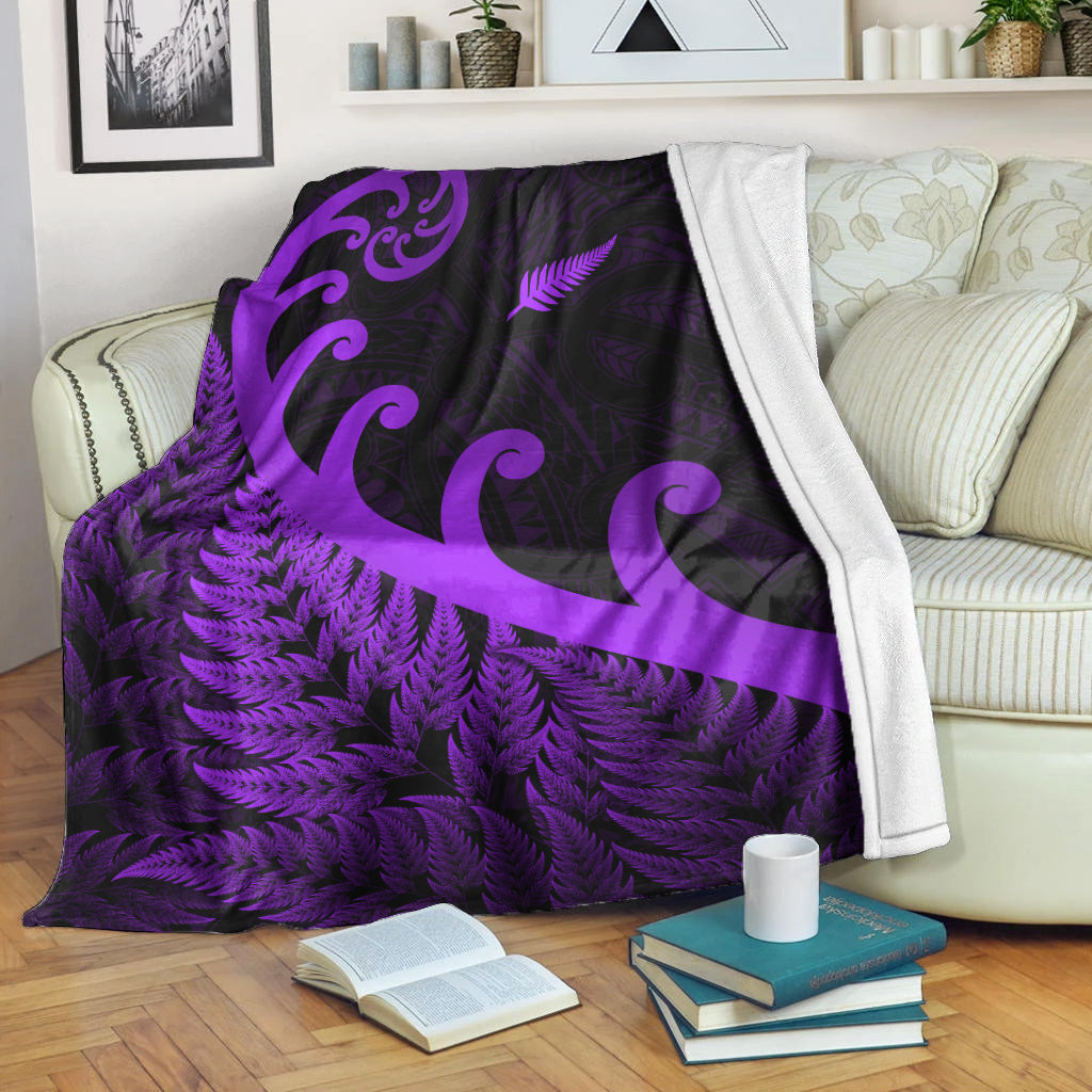 new-zealand-rugby-maori-premium-blanket-silver-fern-koru-vibes-purple
