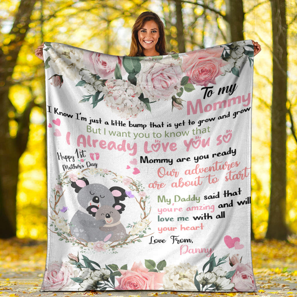 (Custom Personalised) Our Adventures Are About To Start Premium Blanket Australia Koala Mom And Baby - Happy 1st Mother's Day Gift, Gift For Mom - Flower Vibes