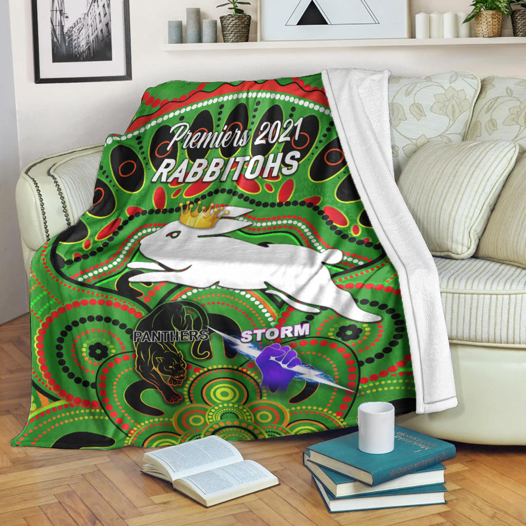 south-sydney-rabbitohs-premium-blanket-2021-indigenous-premiers-the-king-green