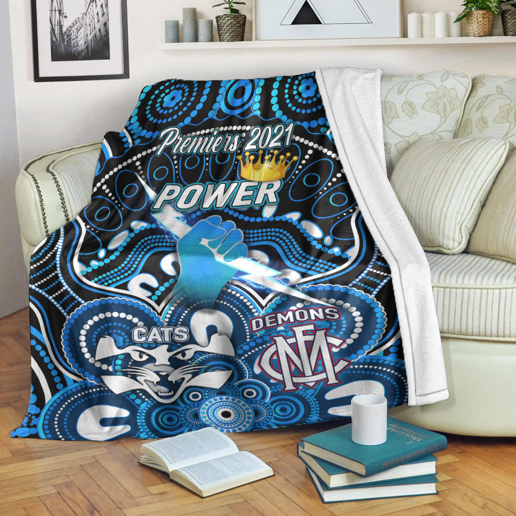 port-adelaide-power-indigenous-premium-blanket-football-2021-premiers-the-king