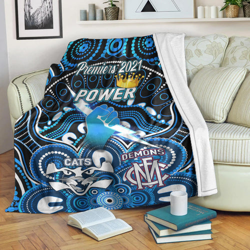 port-adelaide-power-indigenous-premium-blanket-football-2021-premiers-the-king