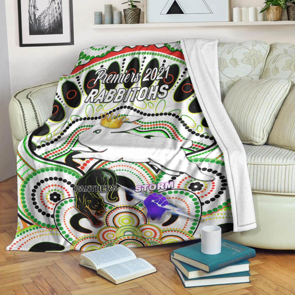 south-sydney-rabbitohs-premium-blanket-2021-indigenous-premiers-the-king-white