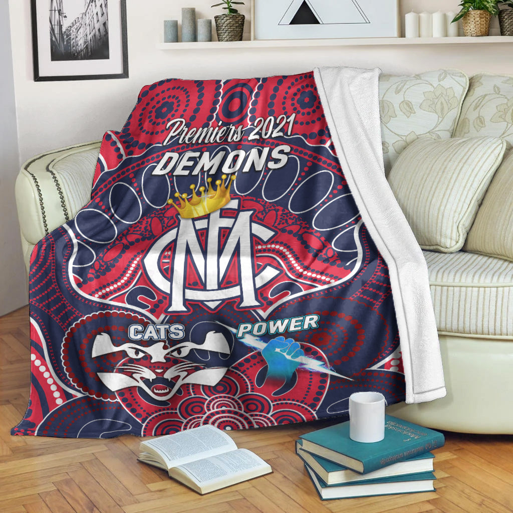 melbourne-demons-indigenous-premium-blanket-football-2021-premiers-the-king