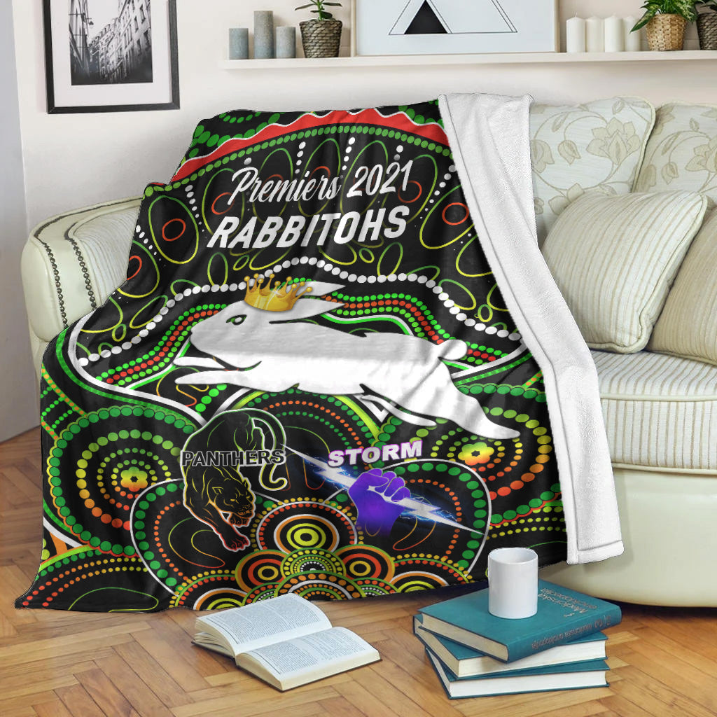 south-sydney-rabbitohs-premium-blanket-2021-indigenous-premiers-the-king-black