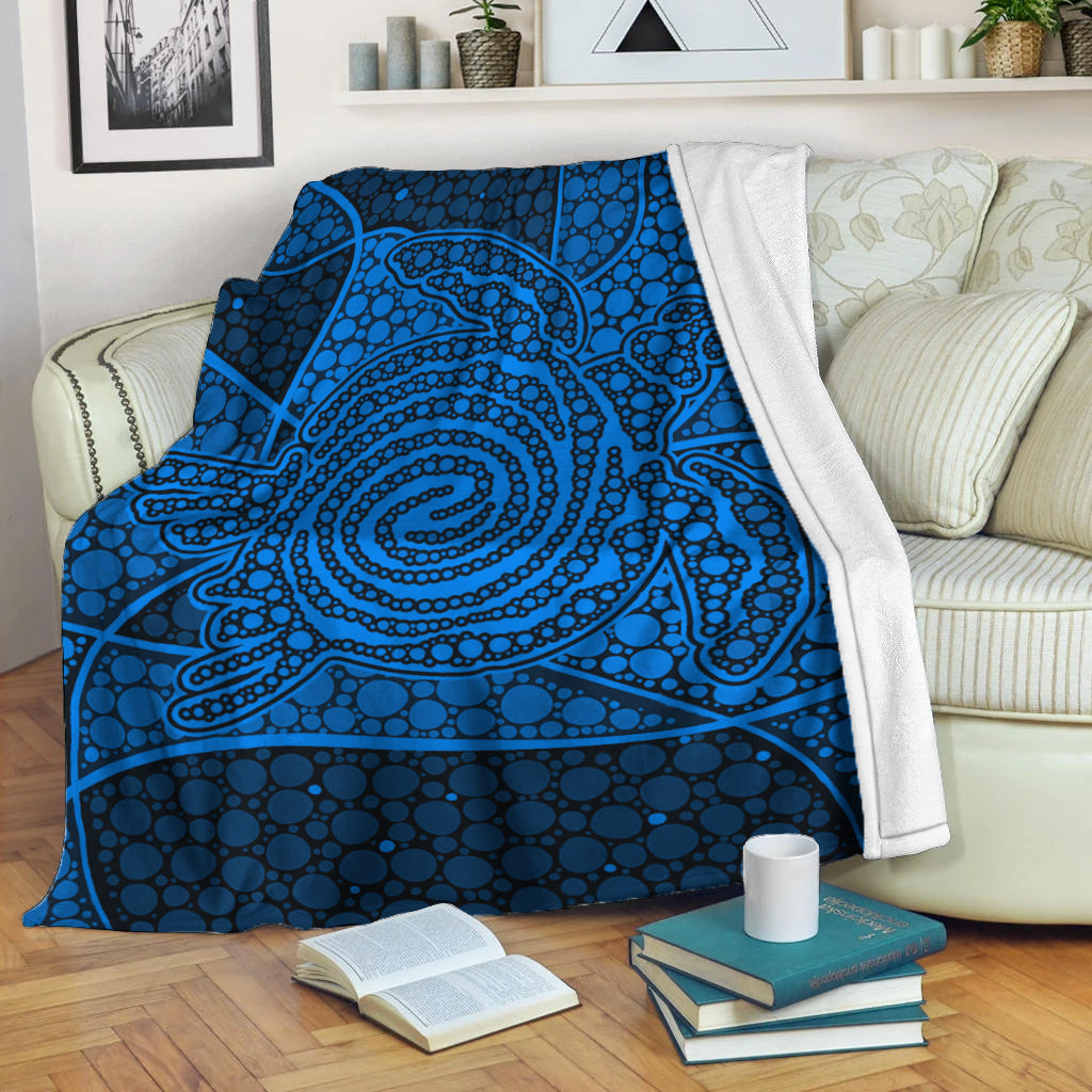 turtle-premium-blanket-aboriginal-blue-style