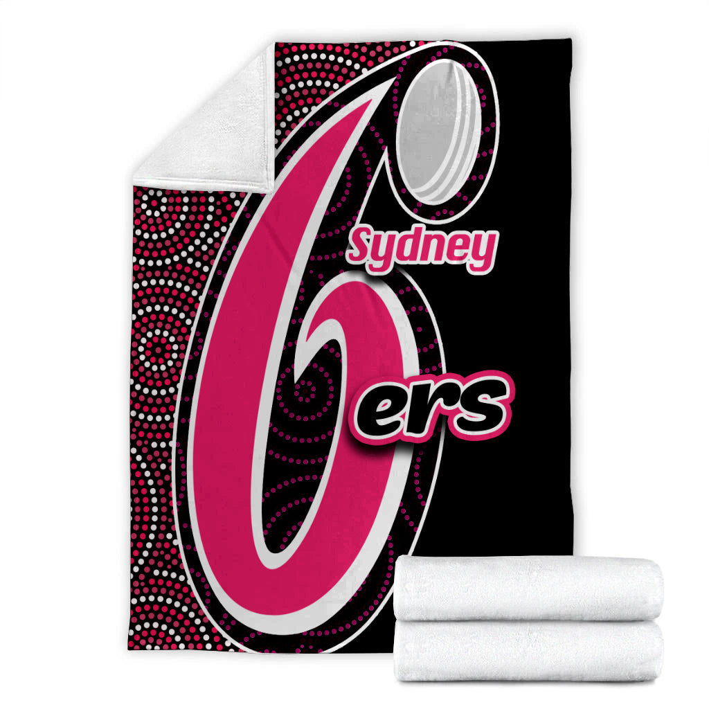 sydney-sixers-premium-blanket-cricket-aboriginal-dot-patterns