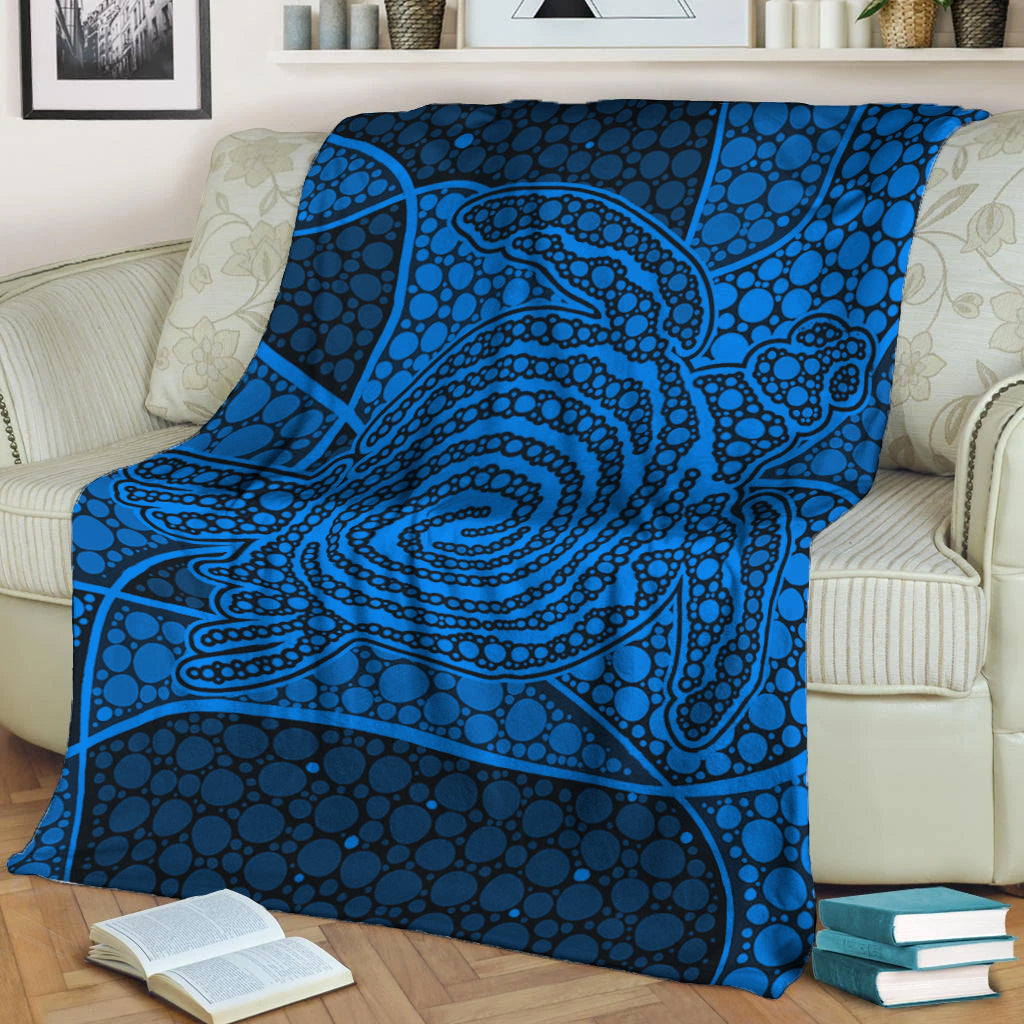 turtle-premium-blanket-aboriginal-blue-style