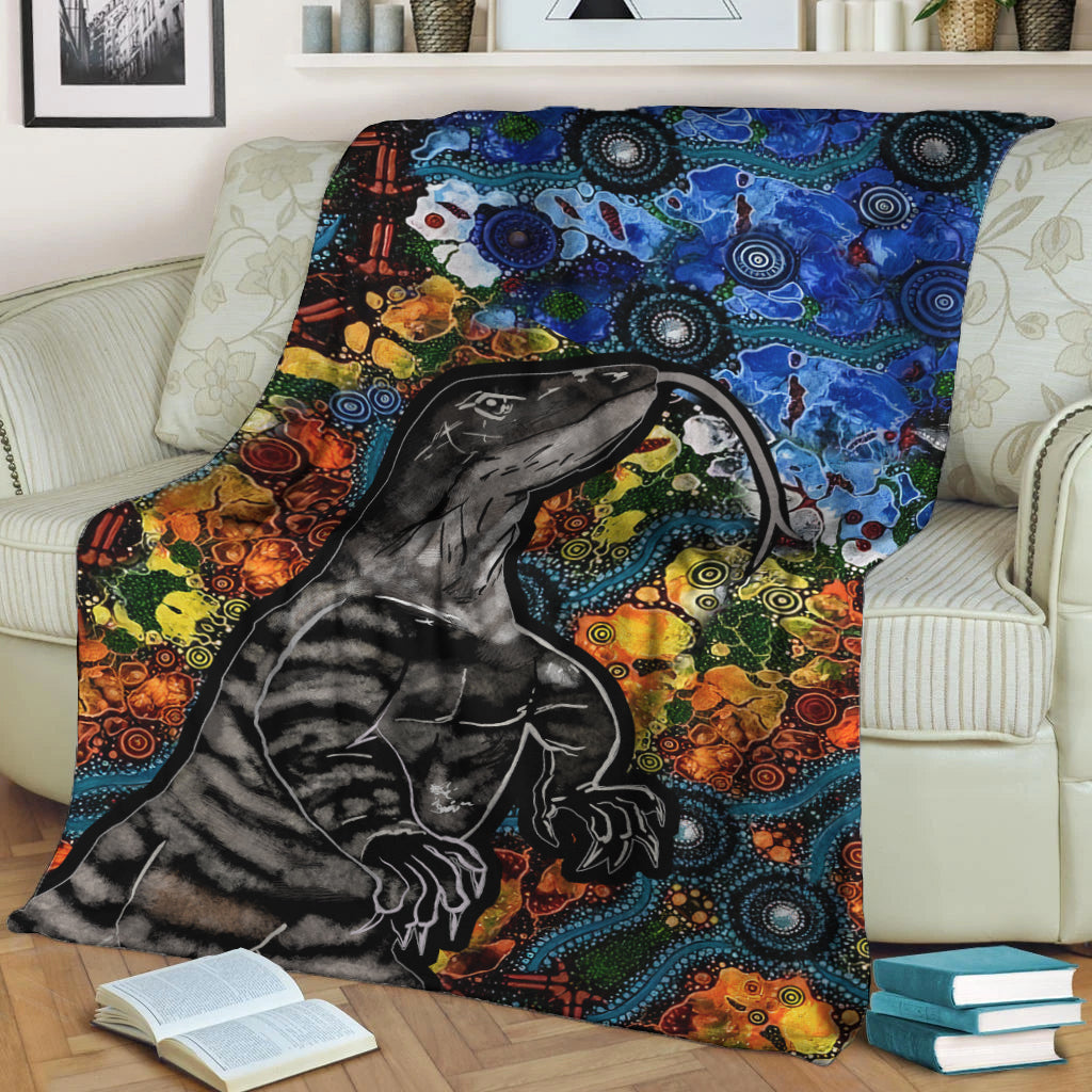 Aboriginal Lizard Tribal Premium Blanket LT6