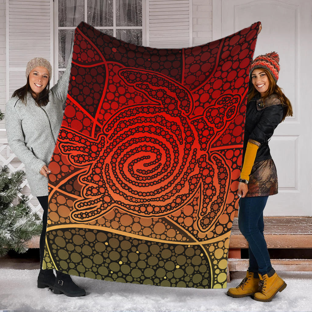 turtle-premium-blanket-aboriginal-red-style