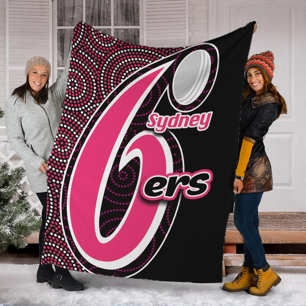 sydney-sixers-premium-blanket-cricket-aboriginal-dot-patterns