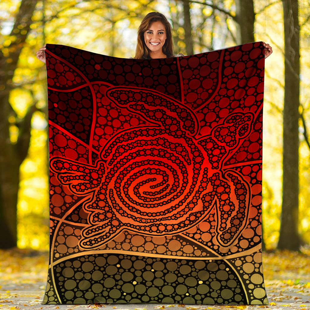 turtle-premium-blanket-aboriginal-red-style