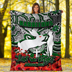 rabbitohs-premium-blanket-anzac-day-poppy-flowers-with-aboriginal