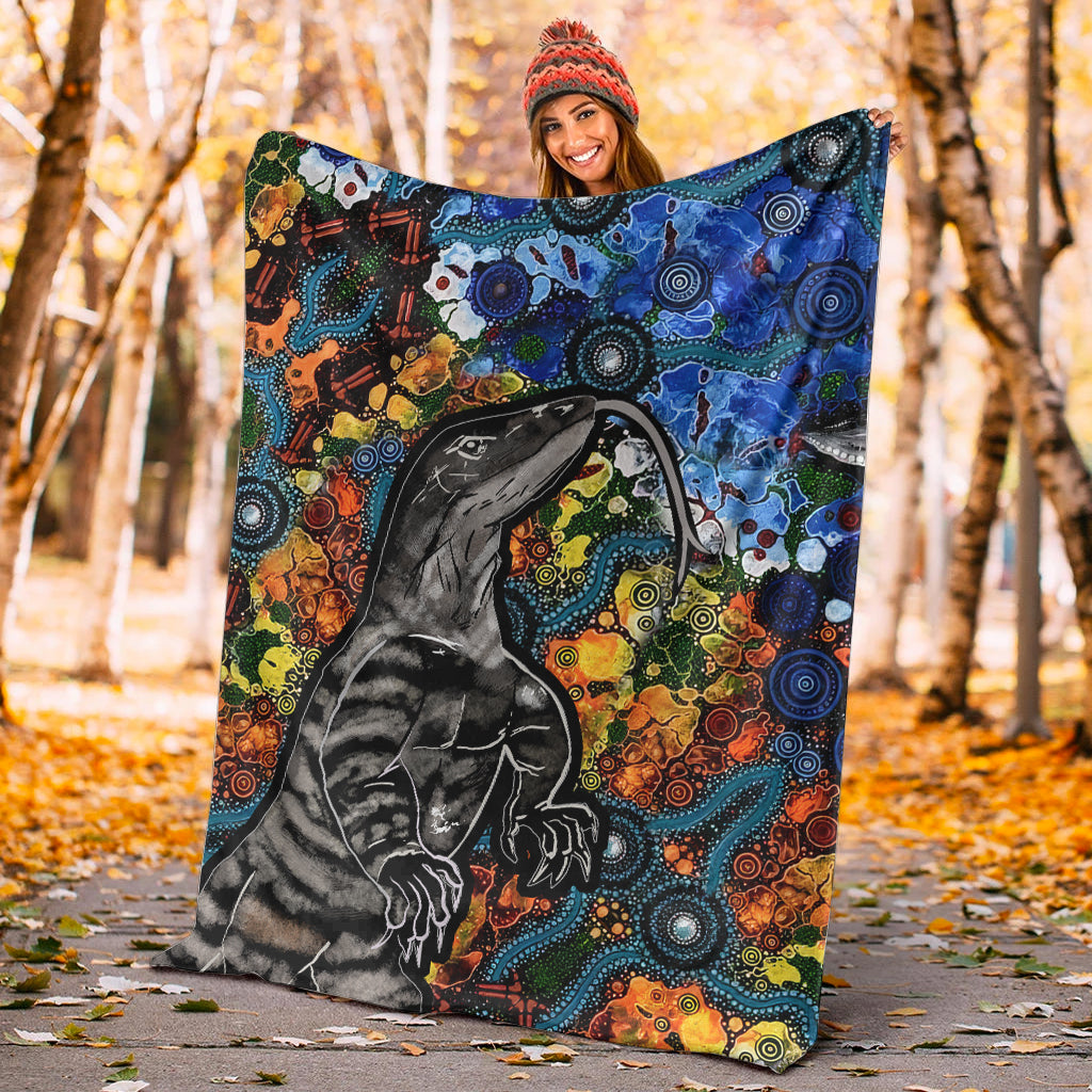 Aboriginal Lizard Tribal Premium Blanket LT6