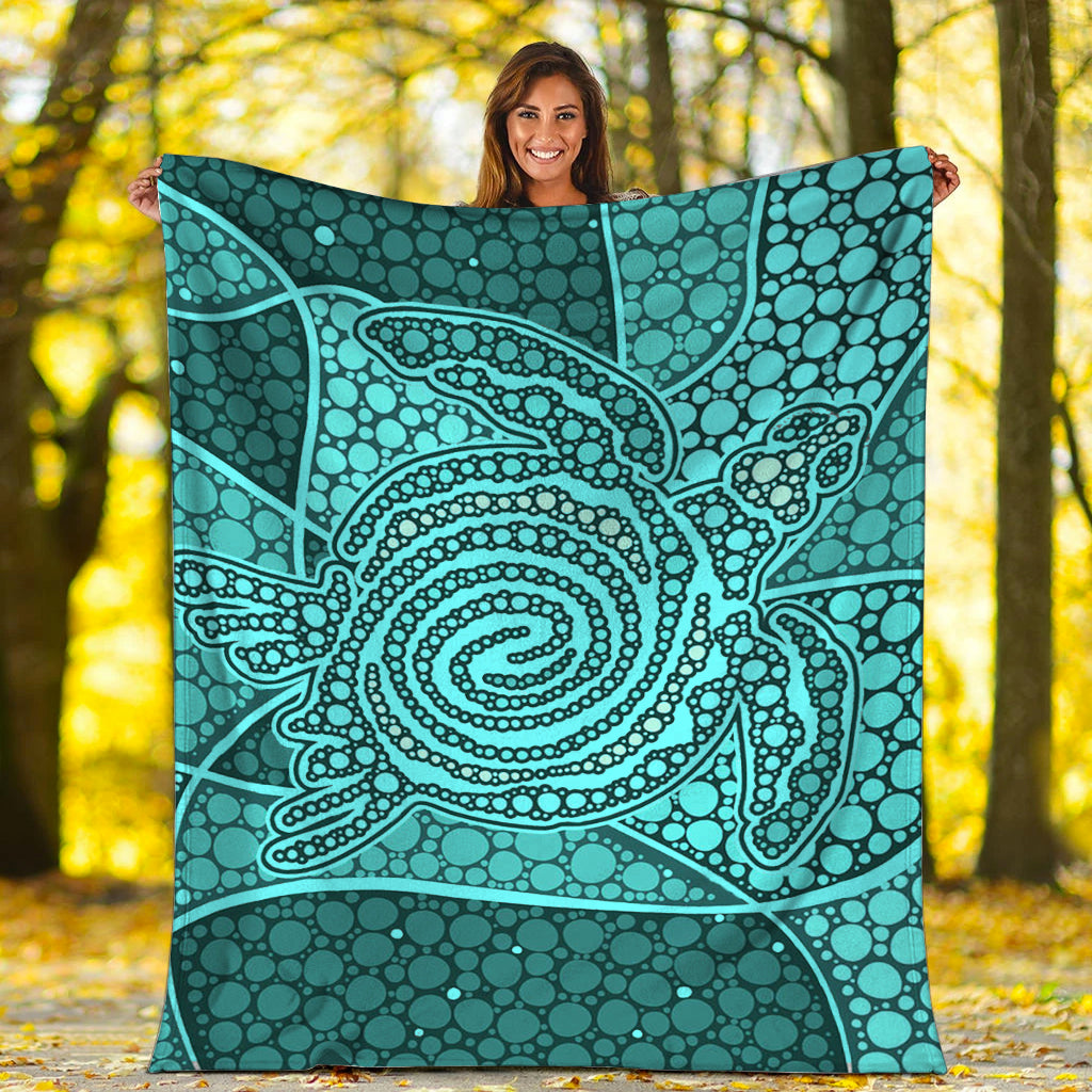 turtle-premium-blanket-aboriginal-green-style