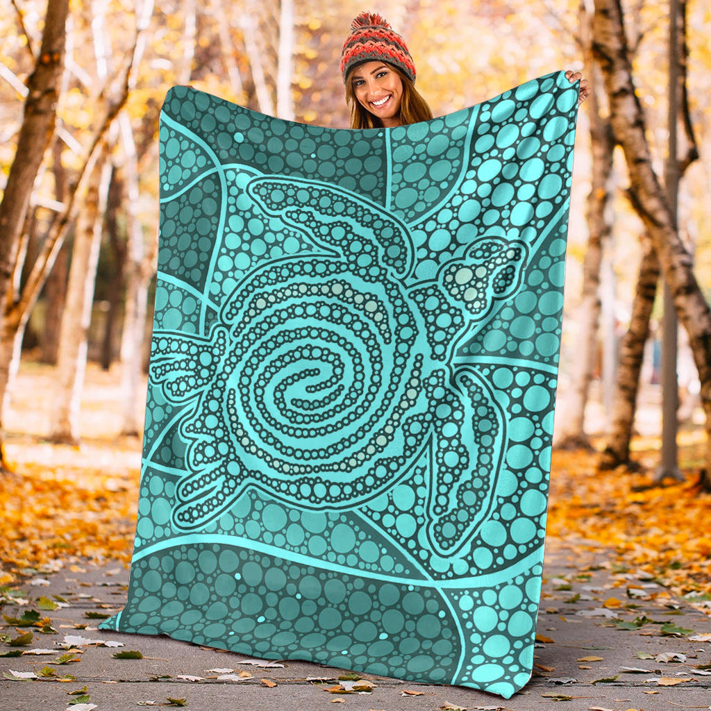 turtle-premium-blanket-aboriginal-green-style