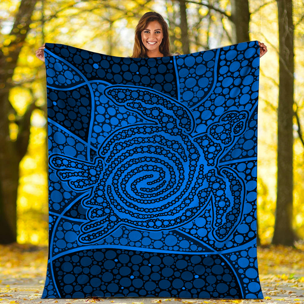 turtle-premium-blanket-aboriginal-blue-style